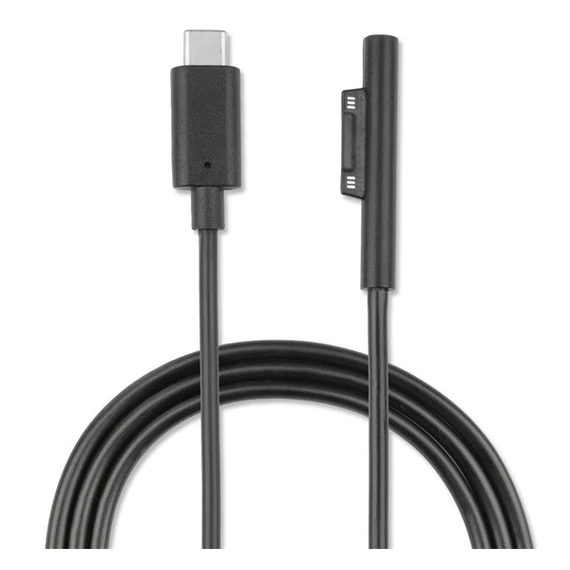 4smarts USB-C / Microsoft Surface töltőkábel, 5A, 1m, fekete