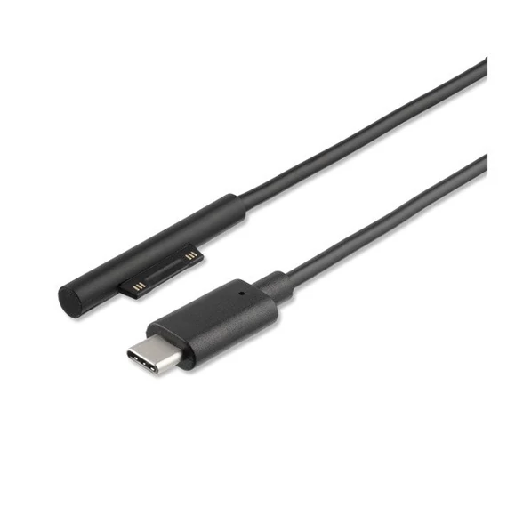 4smarts USB-C / Microsoft Surface töltőkábel, 5A, 1m, fekete