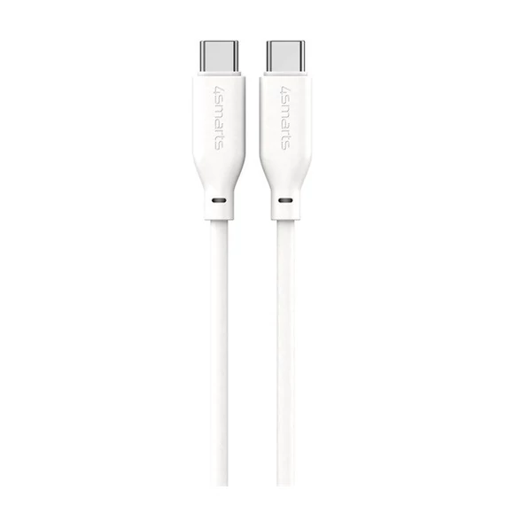 4smarts High FlexUSB-C / USB-C Szilikon töltő- és adatkábel, 60W 1.5m, fehér
