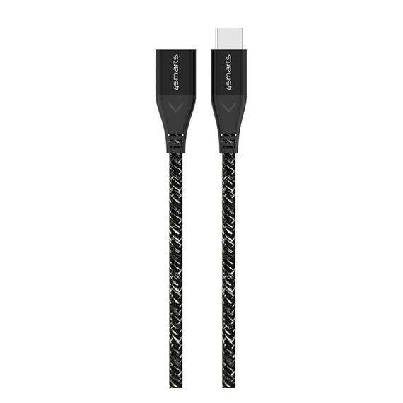 4smarts Extension USB / USB-C hosszabbító kábel / adapter, 60W, 1.5m, fekete / szürke