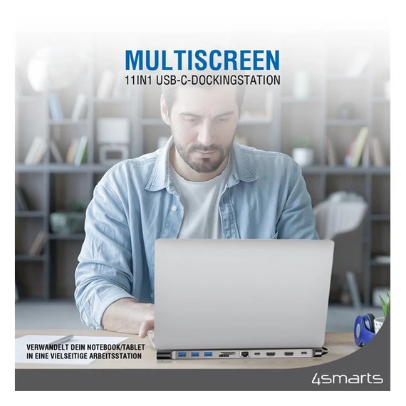 4smarts MultiScreen 11in1 Hub, fekete