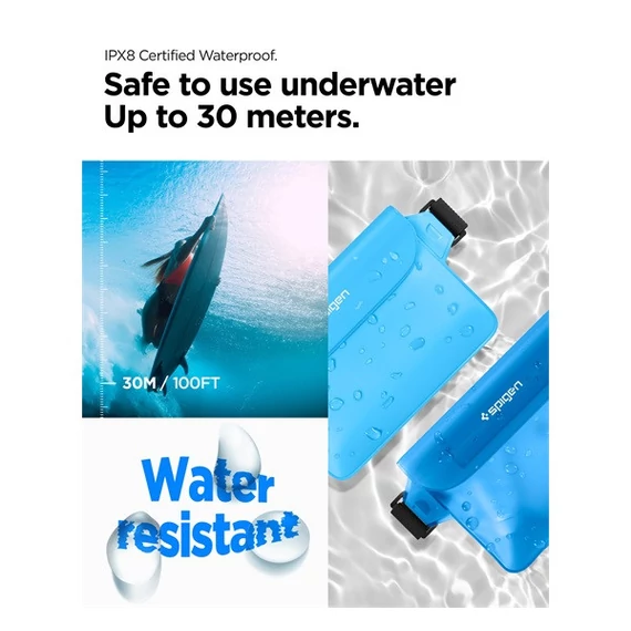 Spigen Aqua Shield vízálló táska, tengerkék A620 (2db)