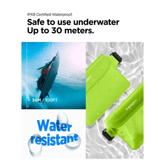 Spigen Aqua Shield vízálló táska, kaktusz zöld A620 (2db)