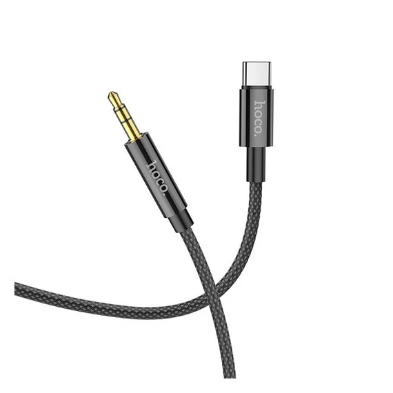Hoco UPA19 Audio Jack 3,5mm / USB-C kábel, 1m, fekete