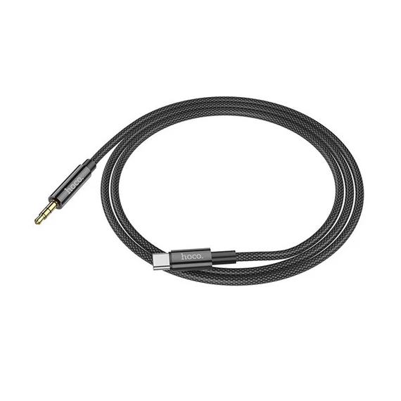 Hoco UPA19 Audio Jack 3,5mm / USB-C kábel, 1m, fekete