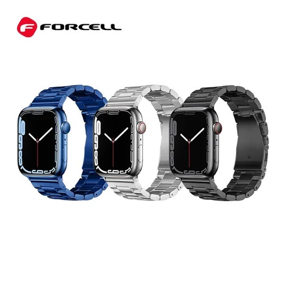 Forcell FA10 Apple Watch 42/44/45/49mm fém szíj, kék