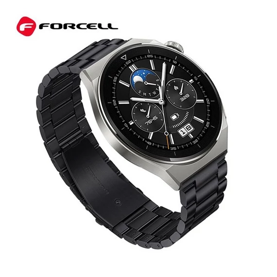 Forcell FS06 Samsung Watch 20mm fém szíj, fekete