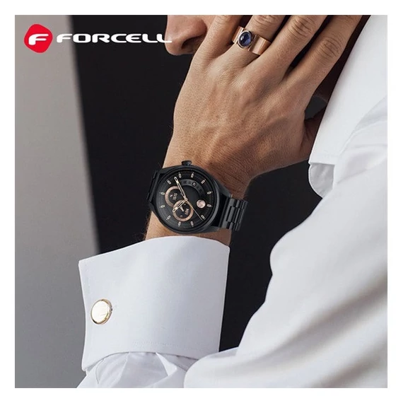 Forcell FS06 Samsung Watch 20mm fém szíj, fekete