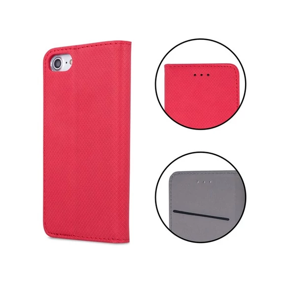 Magnet Xiaomi 14 mágneses flip tok, piros