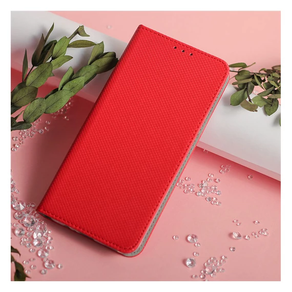 Magnet Xiaomi 14 Pro mágneses flip tok, piros