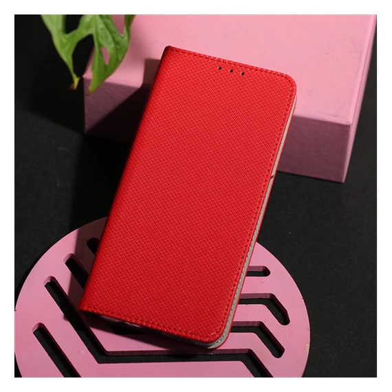 Magnet Xiaomi 14 Pro mágneses flip tok, piros