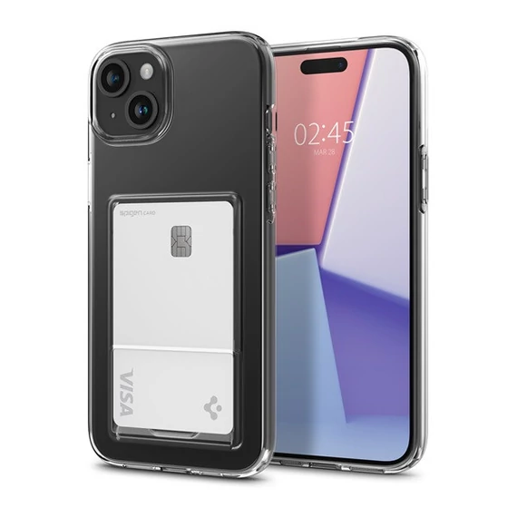 Spigen Crystal Slot Apple iPhone 15 tok, Crystal Clear, átlátszó