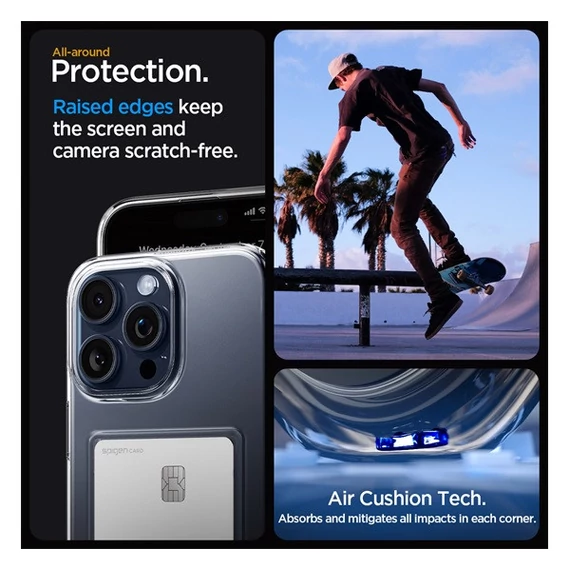 Spigen Crystal Slot Apple iPhone 15 Pro tok, Crystal Clear, átlátszó
