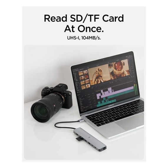 Spigen Multi Hub, szürke (9 Port) PD2306
