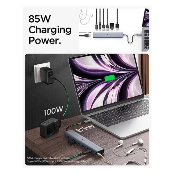 Spigen Multi Hub, szürke (9 Port) PD2306