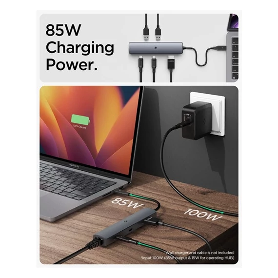 Spigen Pro Multi Hub, szürke (6 Port) PD2302