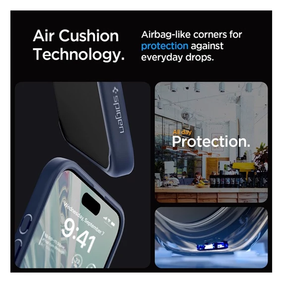 Spigen Ultra Hybrid Apple iPhone 15 Pro tok, Navy, sötétkék