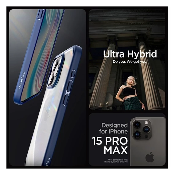 Spigen Ultra Hybrid Apple iPhone 15 Pro Max tok, Navy, sötétkék