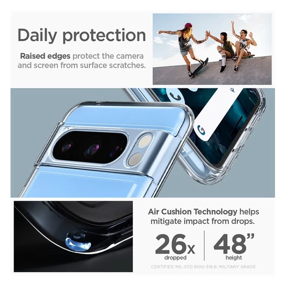 Spigen Ultra Hybrid Google Pixel 8 Pro tok, Crystal Clear, átlátszó