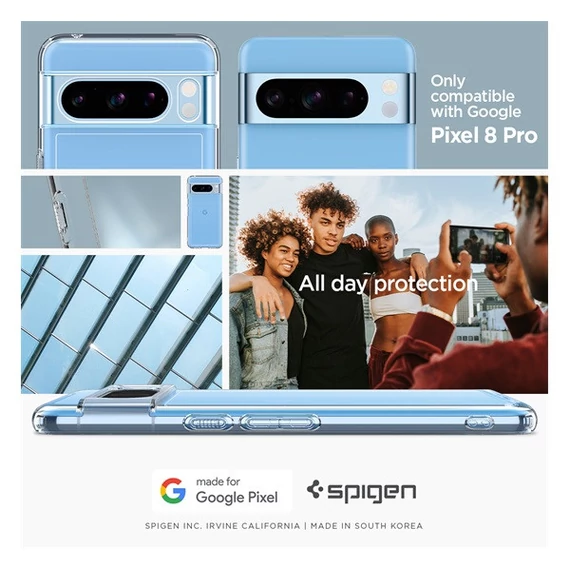 Spigen Ultra Hybrid Google Pixel 8 Pro tok, Crystal Clear, átlátszó