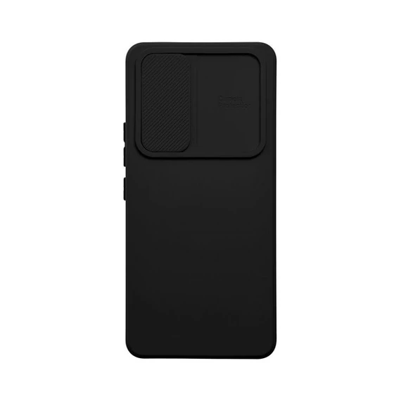 Slide Samsung A35 5G, kameravédős szilikon tok, fekete