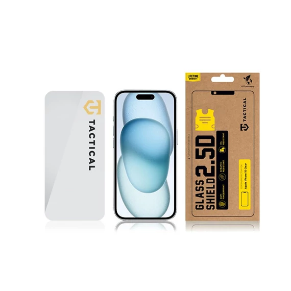 Tactical Glass Shield 2.5D Apple iPhone 15/ iPhone 16 kijelzővédő üvegfólia, átlátszó