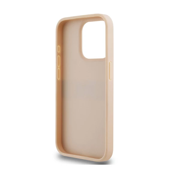 DKNY PU Leather Repeat Pattern Tonal Stripe Apple iPhone 15 Pro tok, rózsaszín