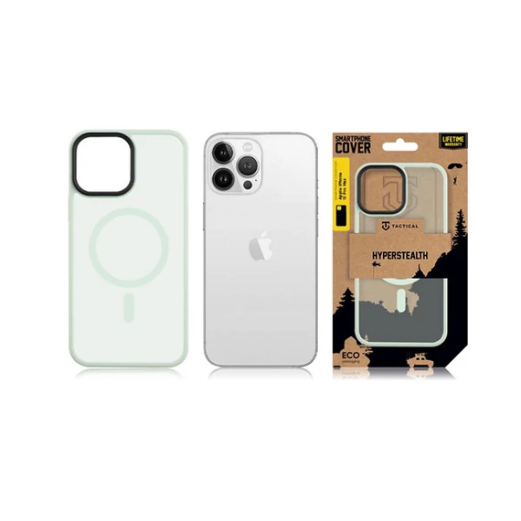 Tactical MagForce Hyperstealth Apple iPhone 13 Pro Max Magsafe hátlap tok, áttetsző/világoszöld