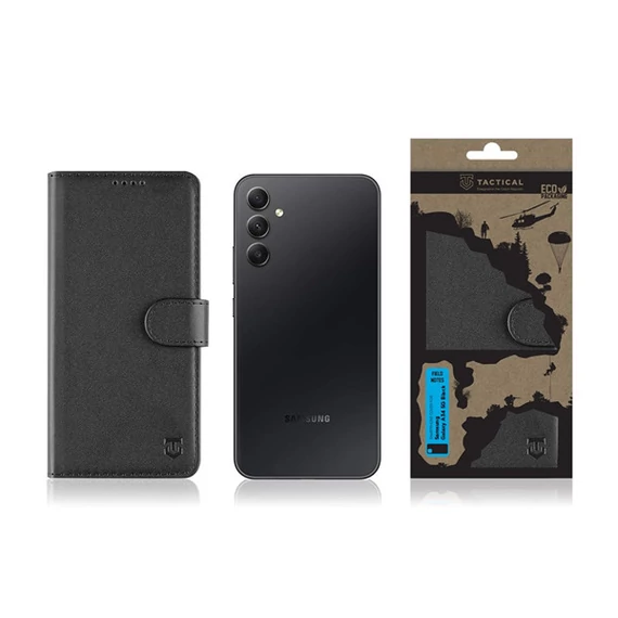 Tactical Field Notes Samsung Galaxy A34 5G flip/oldalra nyíló tok, fekete