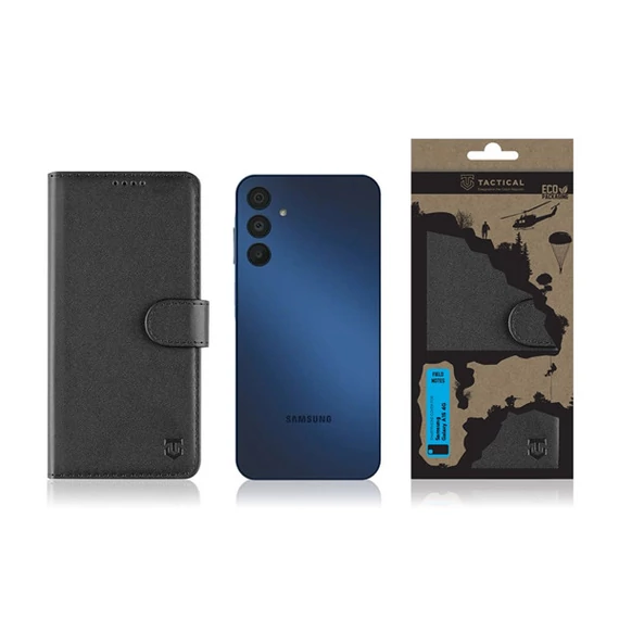 Tactical Field Notes Samsung Galaxy A15 4G flip/oldalra nyíló tok, fekete