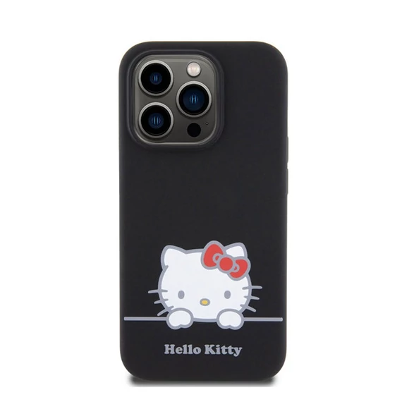 Hello Kitty Liquid Silicone Daydreaming Logo Apple iPhone 15 Pro hátlap tok, fekete