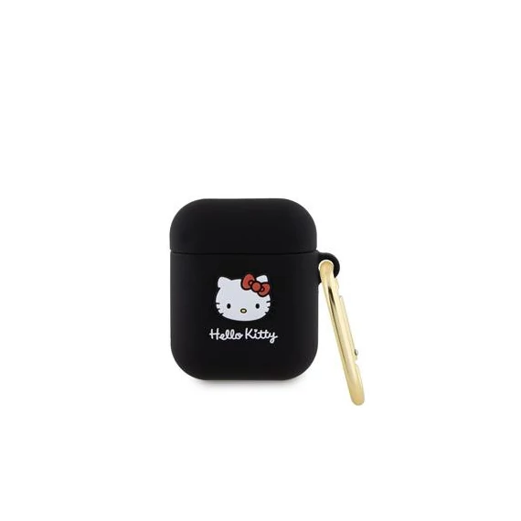 Hello Kitty Liquid Silicone 3D Kitty Head Logo AirPods 1/2 tok, fekete