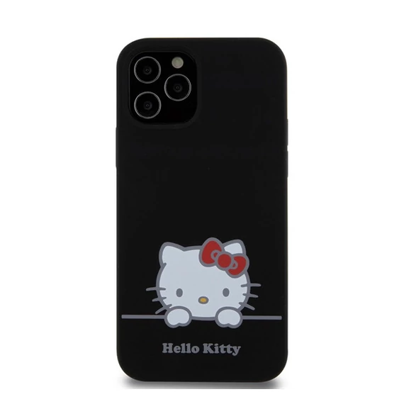 Hello Kitty Liquid Silicone Daydreaming Logo Apple iPhone 12/12 Pro hátlap tok, fekete