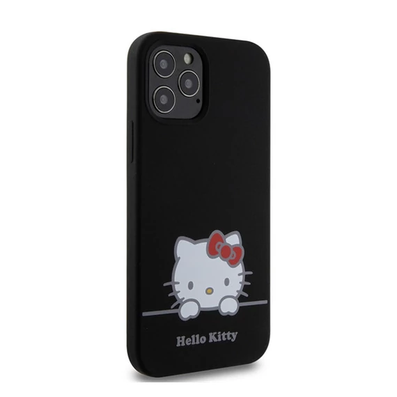 Hello Kitty Liquid Silicone Daydreaming Logo Apple iPhone 12/12 Pro hátlap tok, fekete