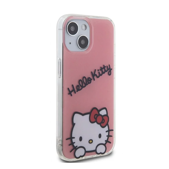 Hello Kitty IML Daydreaming Logo Apple iPhone 15 hátlap tok, rózsaszín