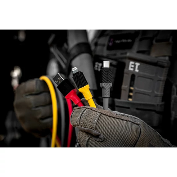 Tactical Fat Man USB / Lightning töltő- és adatkábel, 1m, sárga