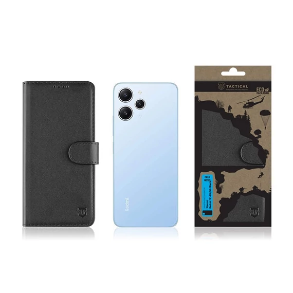 Tactical Field Notes Xiaomi Redmi 12 4G/5G flip/oldalra nyíló tok, fekete