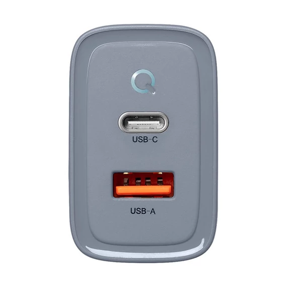 Tactical Microgrid töltő adapter USB-A+ USB-C, GaN, 45W, szürke