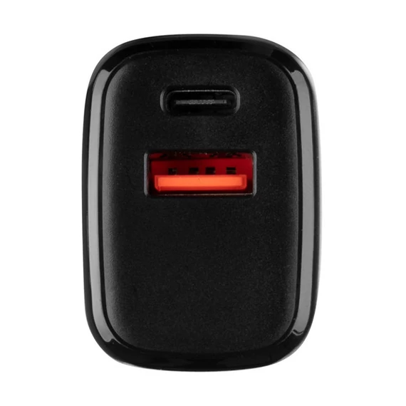 Tactical Base Plug Dual gyorstöltő adapter USB-A+ USB-C, 20W, fekete