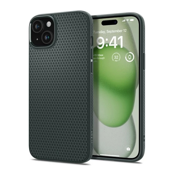Spigen Liquid Air Apple iPhone 15 Plus tok, zöld