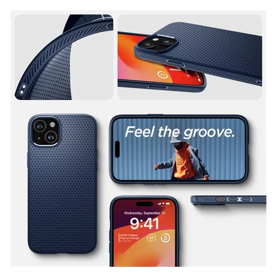 Spigen Liquid Air Apple iPhone 15 Plus tok, kék