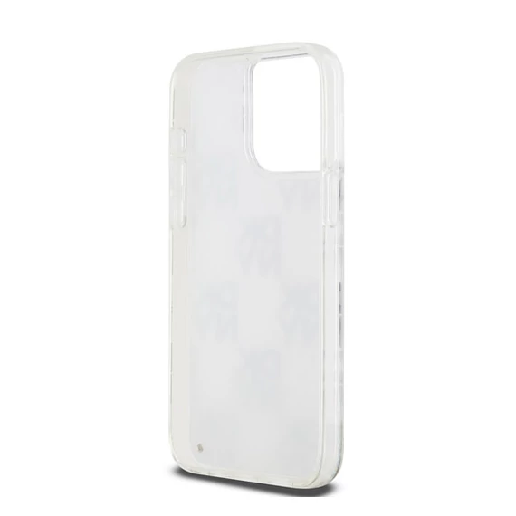 DKNY Liquid Glitter Checkered Pattern iPhone 15 Pro Max hátlap tok, átlátszó