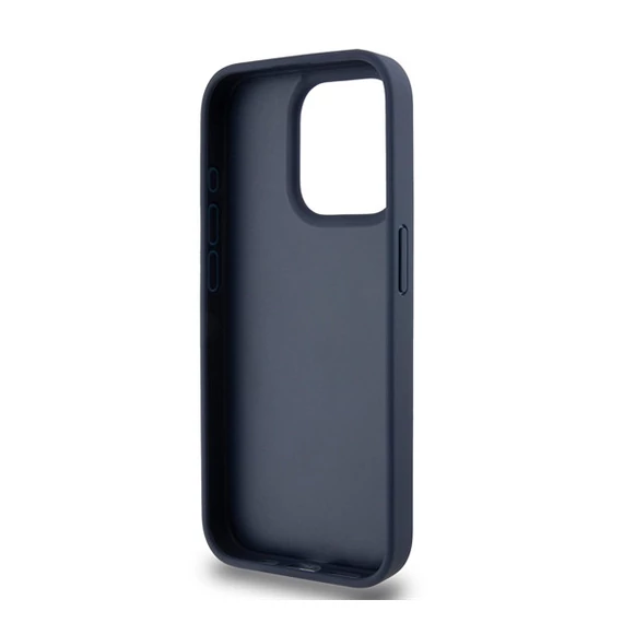 DKNY PU Leather Checkered Pattern and Stripe iPhone 15 Pro Max hátlap tok, kék