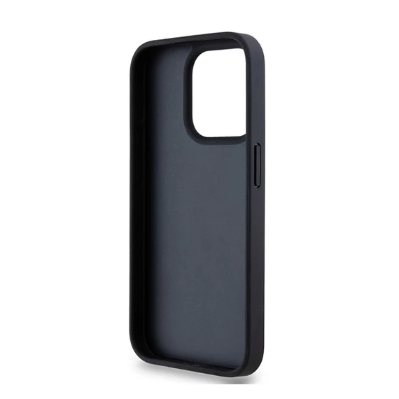 DKNY PU Leather Repeat Pattern Tonal Stripe iPhone 14 Pro Max hátlap tok, fekete