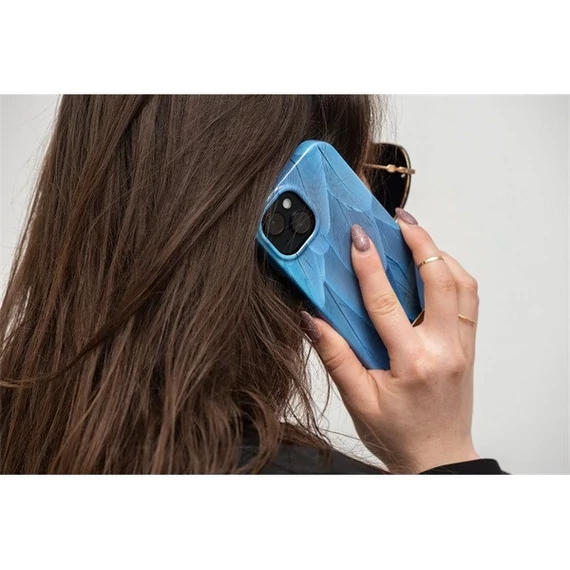 Forcell F-Protect Mirage Apple iPhone 14 Pro Max Magsafe kompatibilis hátlap tok, madártoll minta, kék