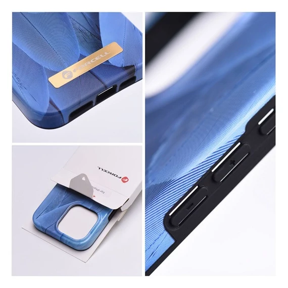 Forcell F-Protect Mirage Apple iPhone 14 Magsafe kompatibilis hátlap tok, madártoll minta, kék