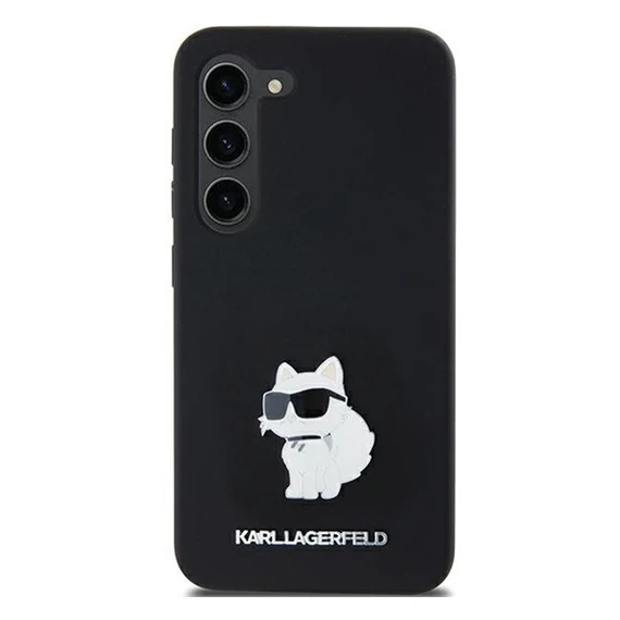 Karl Lagerfeld Choupette Metal Pin Samsung Galaxy A35 hátlap tok, fekete,  KLHCSA35SMHCNPK