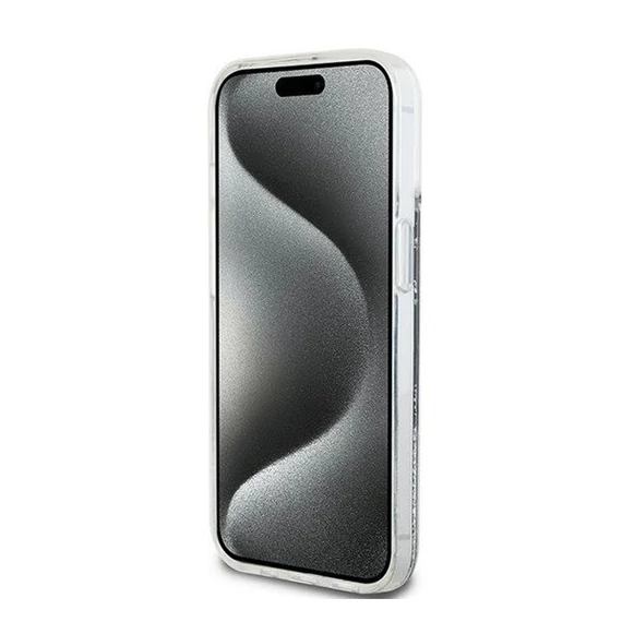 DKNY Liquid Glitter Big Logo Apple iPhone 15 Plus / 14 Plus hátlap tok, fekete, DKHCP15MLBNAEK