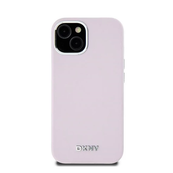 DKNY Liquid Silicone Small Metal Logo Apple iPhone 15 Plus / 14 Plus Magsafe hátlap tok, rózsaszín, DKHMP15MSMCHLP
