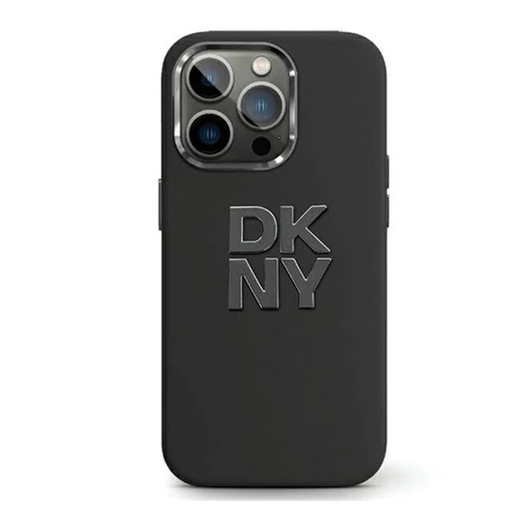 DKNY Liquid Silicone Metal Logo Apple iPhone 15 Plus / 14 Plus hátlap tok, fekete, DKHCP15MSMCBSK